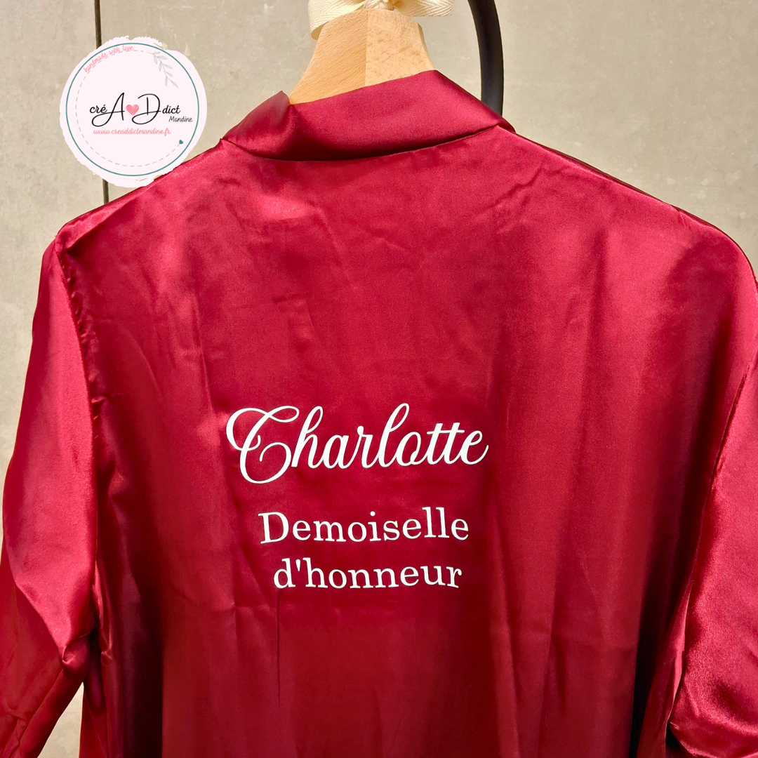 PEIGNOIR SATIN personnalisé
