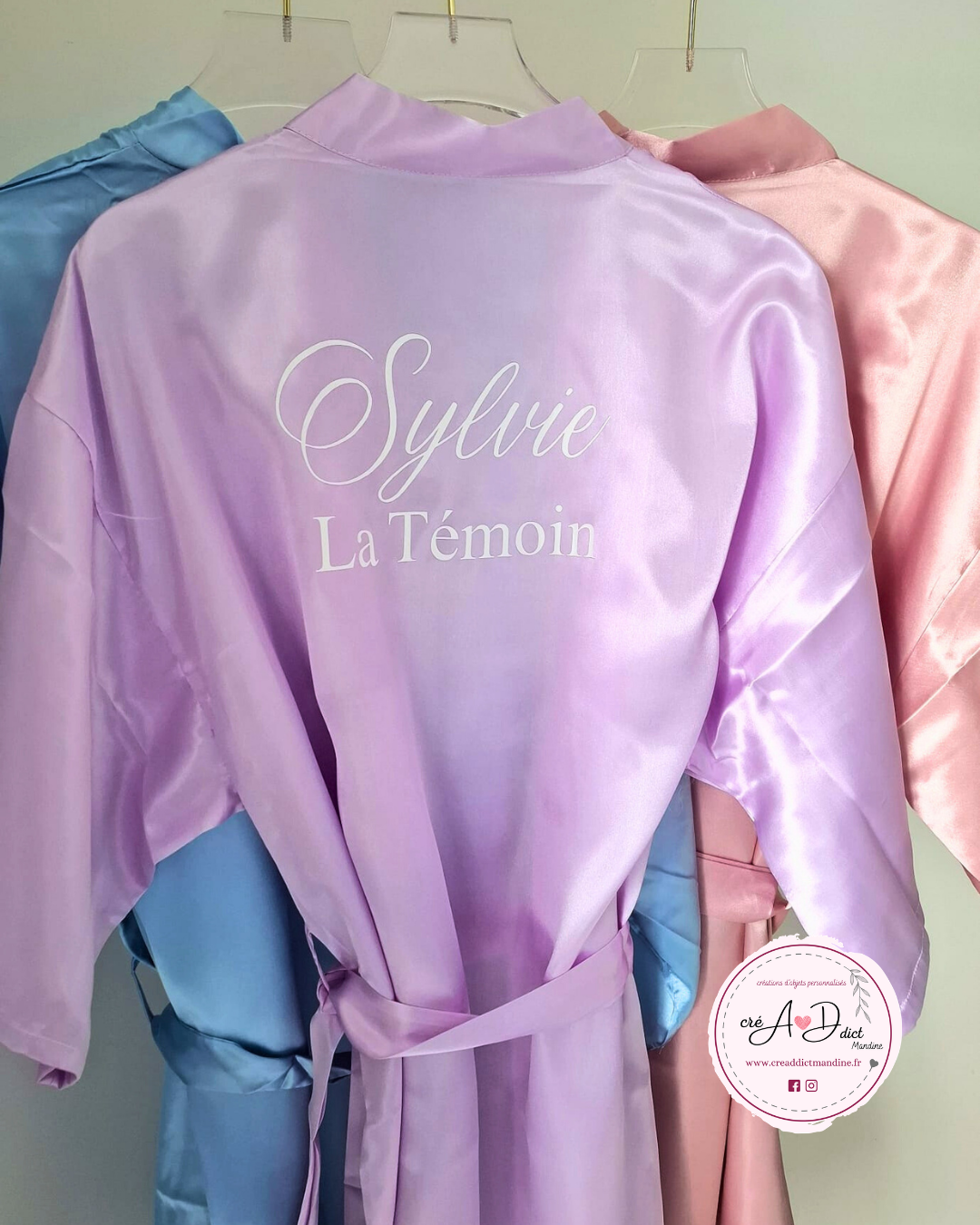 Peignoir de Mariée en Satin Personnalisé - Kimono Préparatifs & EVJF