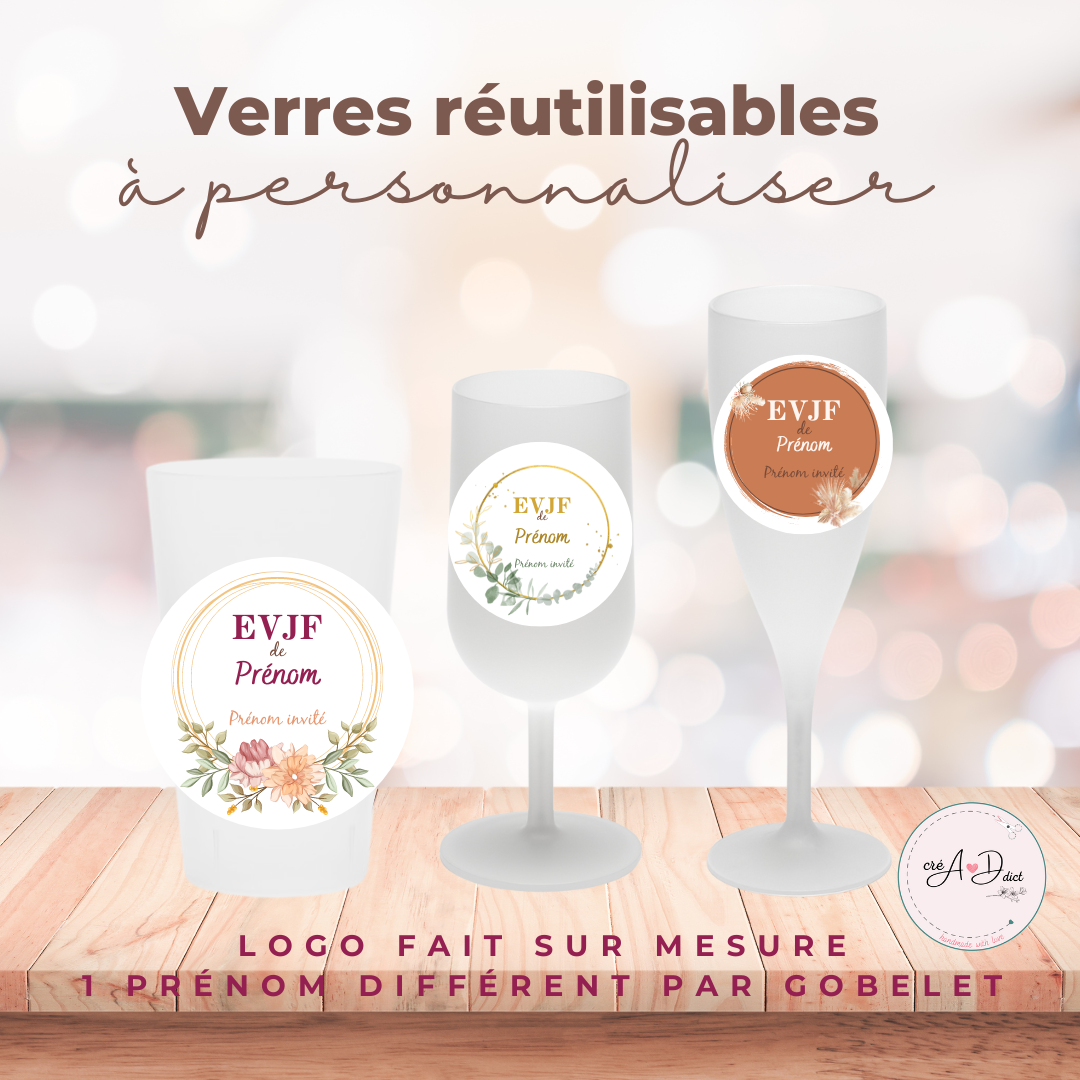 GOBELET avec étiquettes