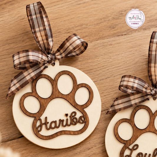 Décoration de Noël personnalisée pour chien ou chat – Prénom