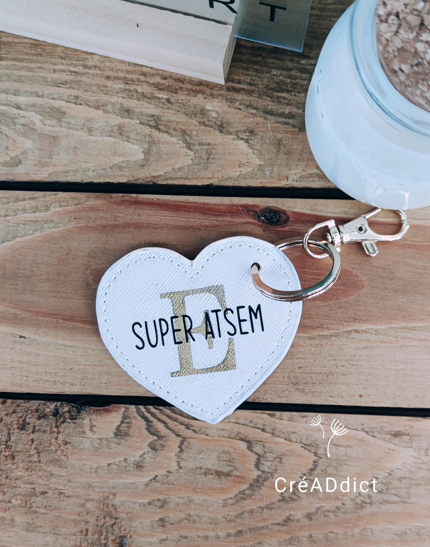 PORTE CLÉ cœur personnalisé