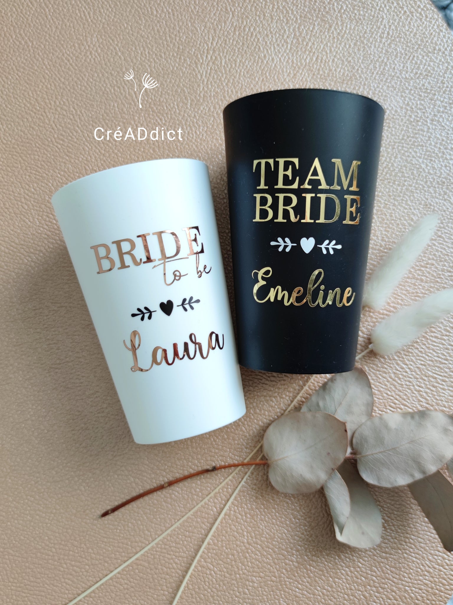 Gobelet EVJF 12 Count - Team Bride Tasses Verre EVJF Accessoire Décoration Fête Mariage Enterrement Vie Jeune Fille
