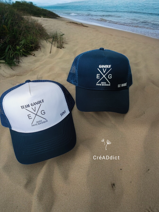 Casquette bleue personnalisée prénom pour enfant ou adulte