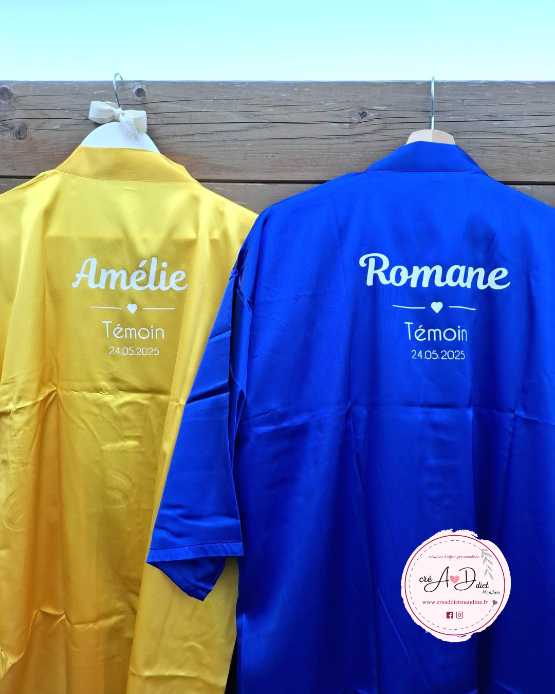 Peignoir de Mariée en Satin Personnalisé - Kimono Préparatifs & EVJF