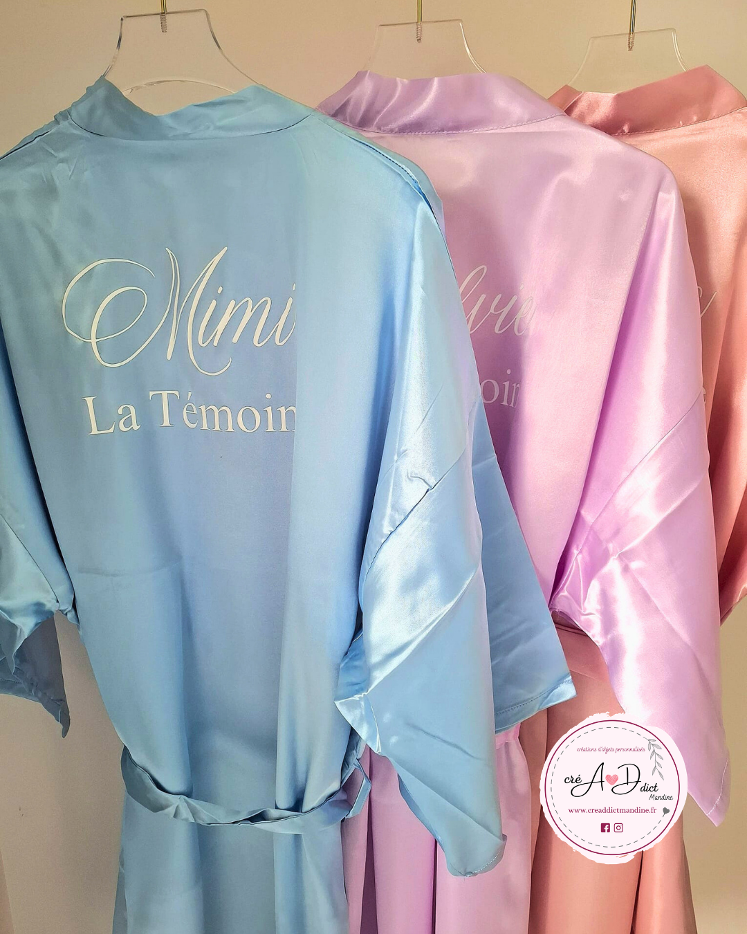 Peignoir de Mariée en Satin Personnalisé - Kimono Préparatifs & EVJF