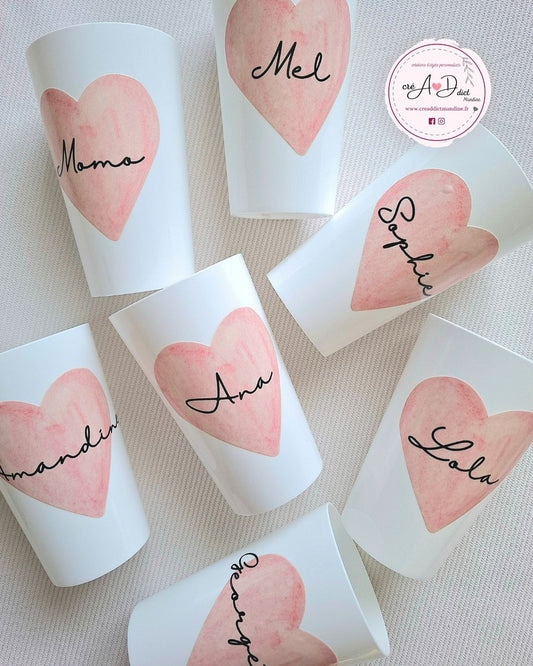 GOBELET coeur personnalisé