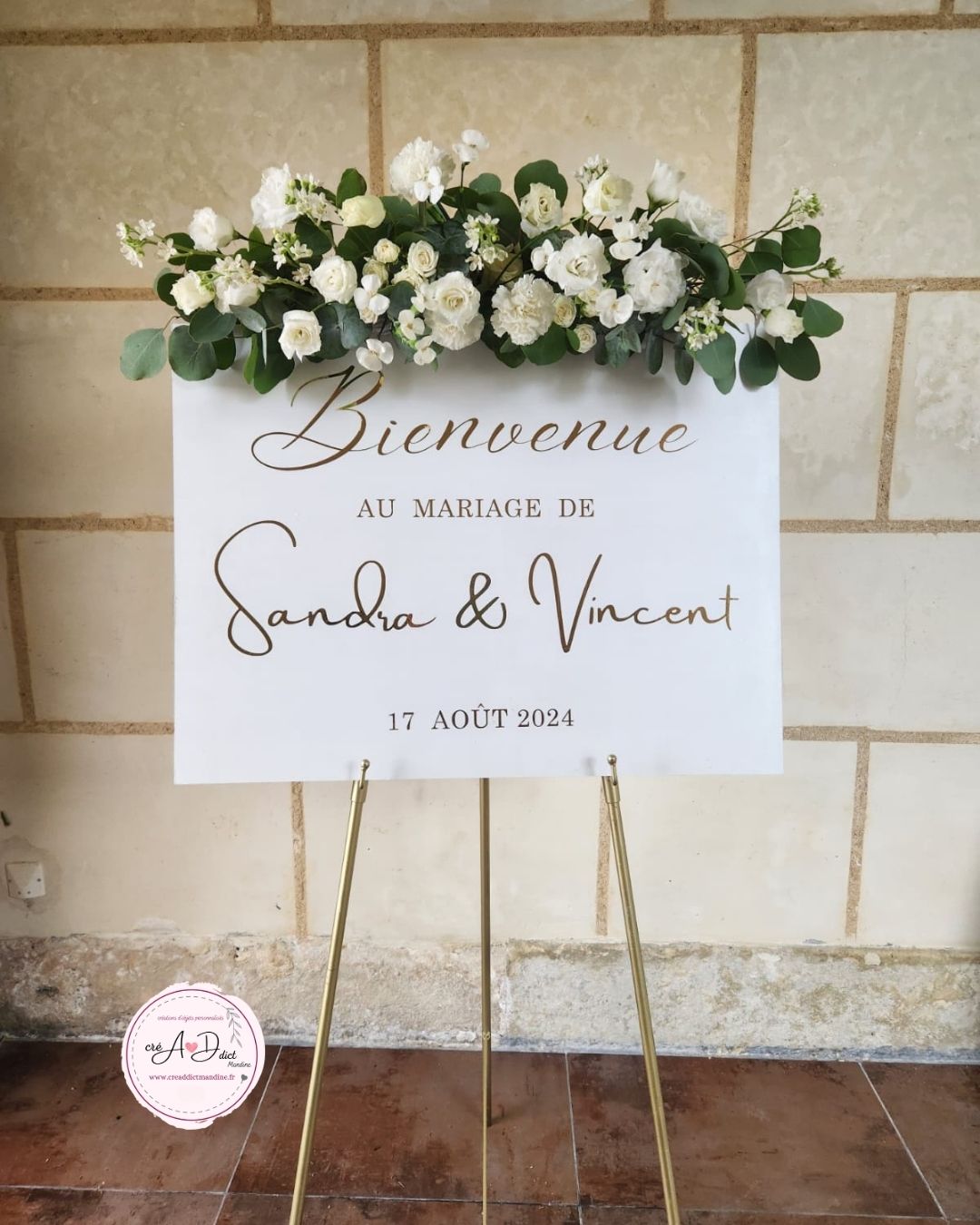Panneau de bienvenue mariage personnalisé