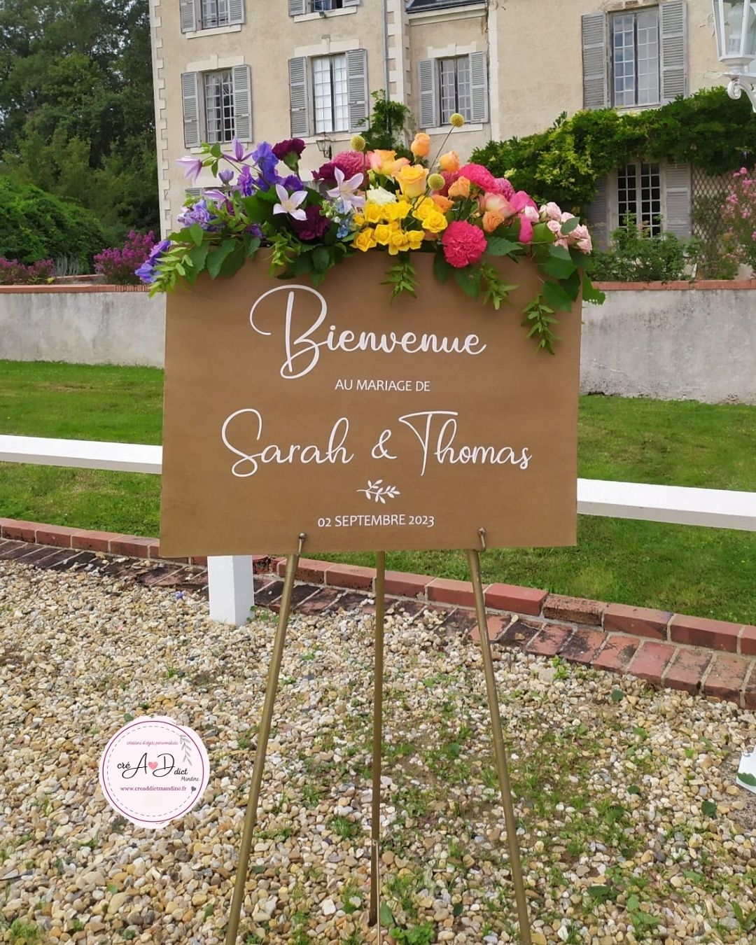 Panneau de bienvenue mariage personnalisé