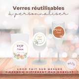 VERRES avec étiquettes