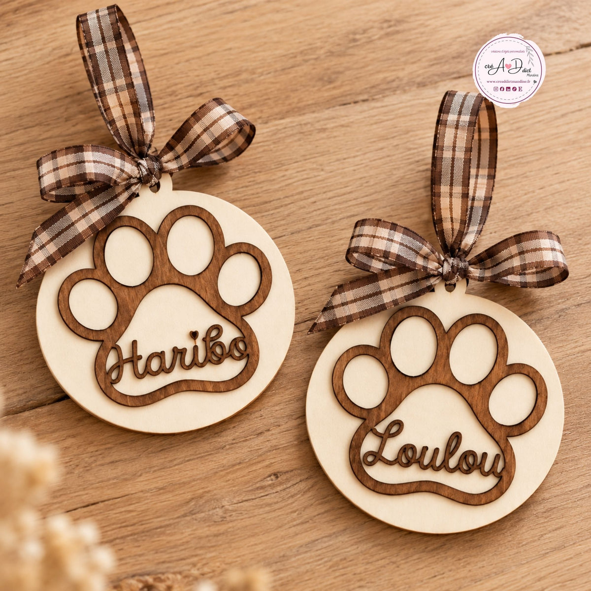 Décoration de Noël personnalisée pour chien ou chat – Prénom