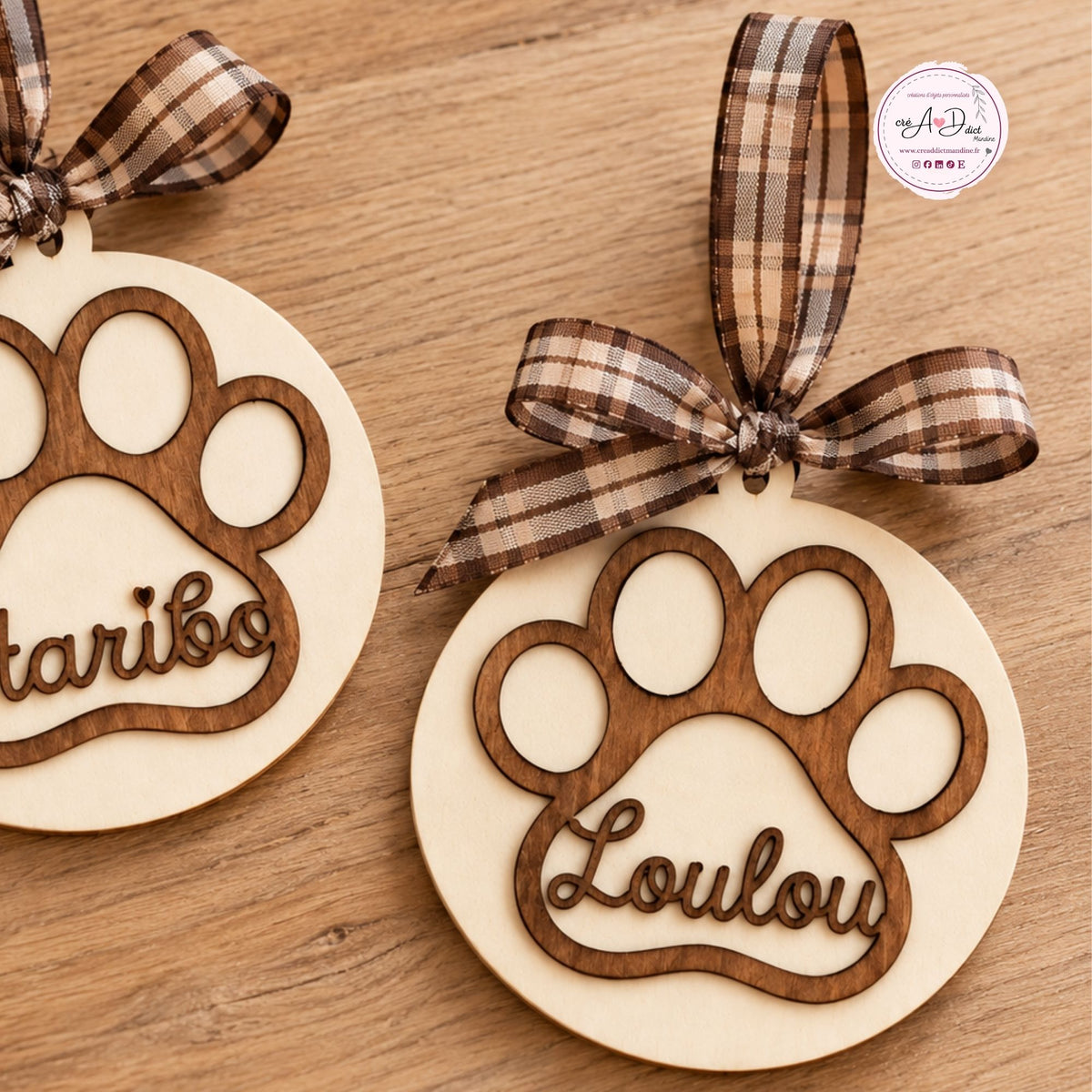 Décoration de Noël personnalisée pour chien ou chat – Prénom