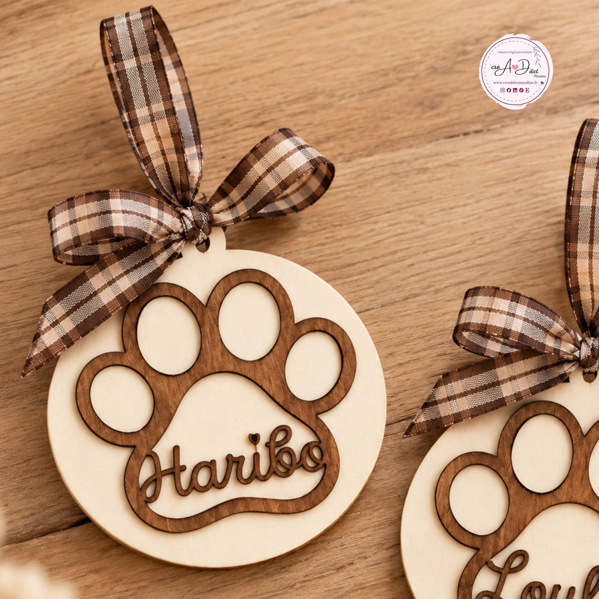 Décoration de Noël personnalisée pour chien ou chat – Prénom