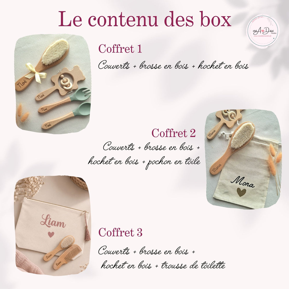Coffret naissance personnalisé avec accessoires pour bébé
