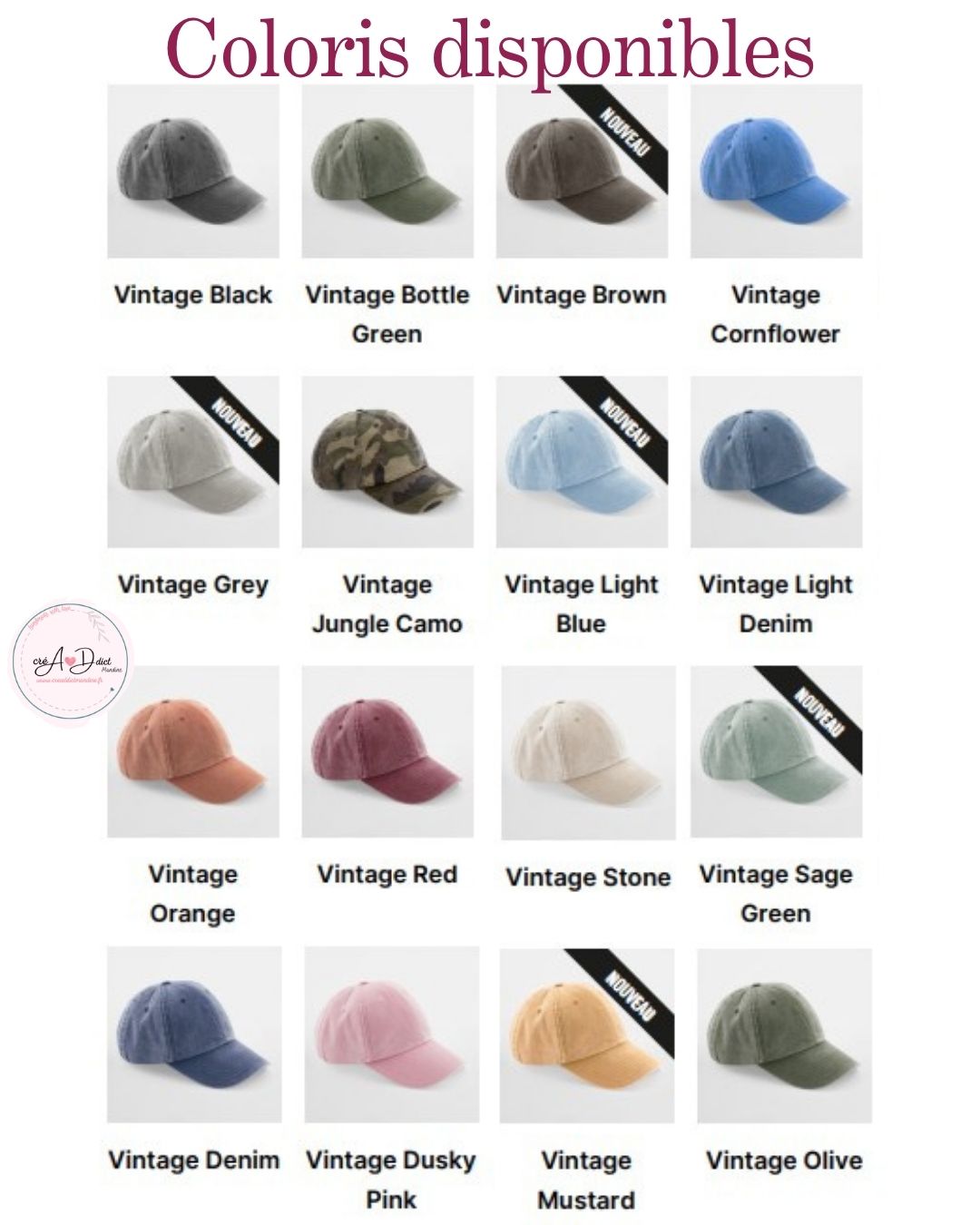 Casquette vintage personnalisée - Cadeau EVJF, EVG, Mariage et Anniversaire