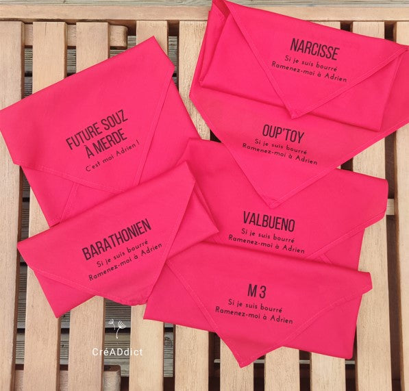 Bandana rouge personnalisé pour EVG