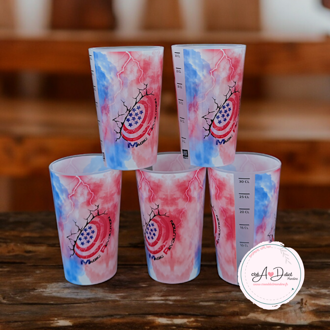 Pinte réutilisable personnalisée 50cl avec impression logo pour événement