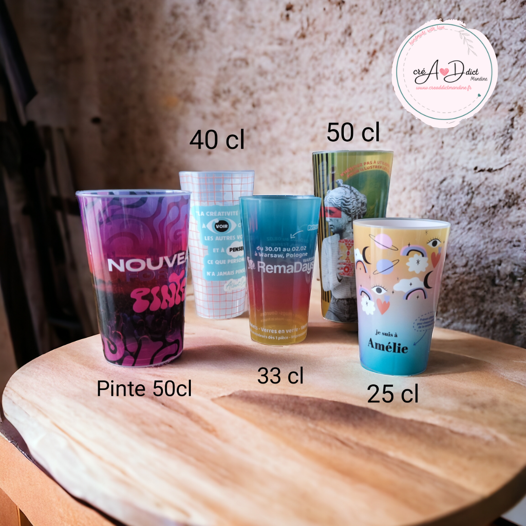 Gobelet réutilisable personnalisée avec impression logo pour événement