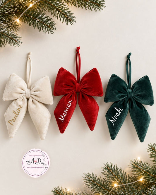 noued en velours pour noel personnalisé